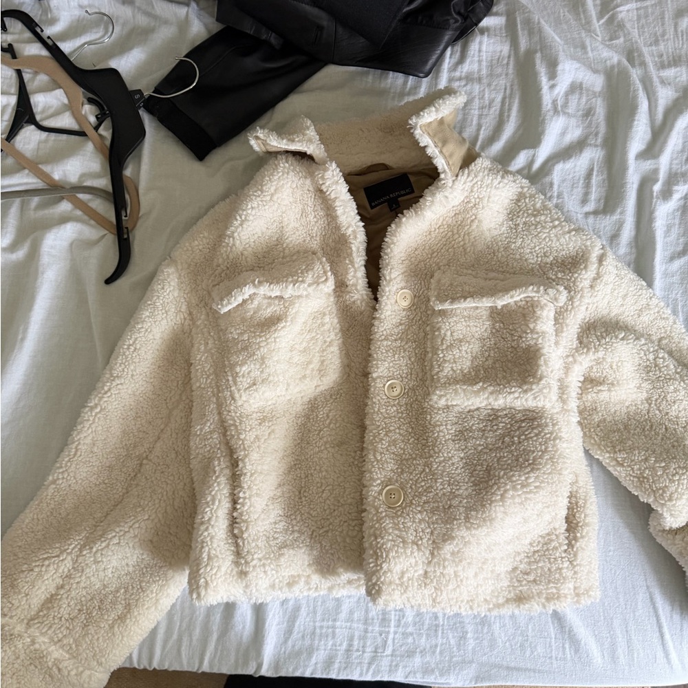 Banana Republic Cream Teddy Jacket